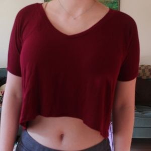 Brandy Melville Crop Top Maroon Red